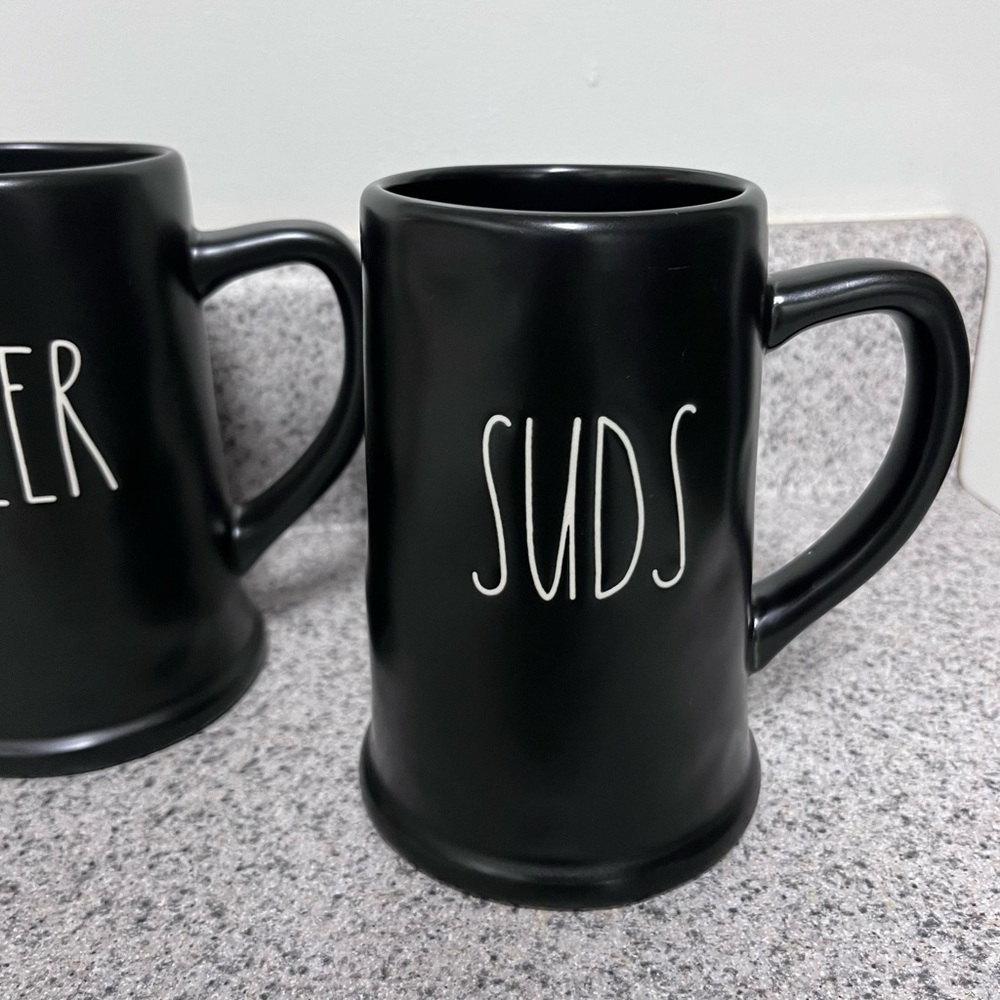 Rae Dunn Black and White Beer Mugs Trio - Picture 4 of 16
